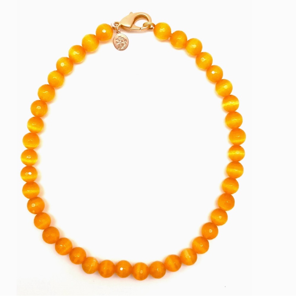 KARLI BUXTON $88 Stone Strand Bead Necklace Mustard Agate NWT - Picture 3 of 7